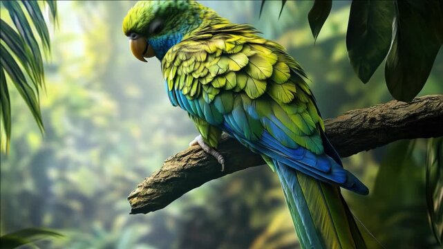 A colorful parrot perched in a natural setting.