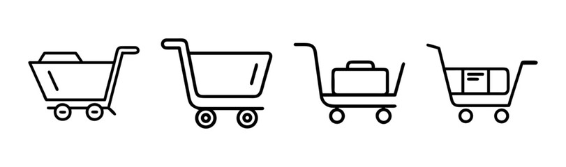 Simple shopping trolley cart icon vector illustration scalable graphic element