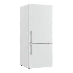 Modern white refrigerator isolated on transparent background