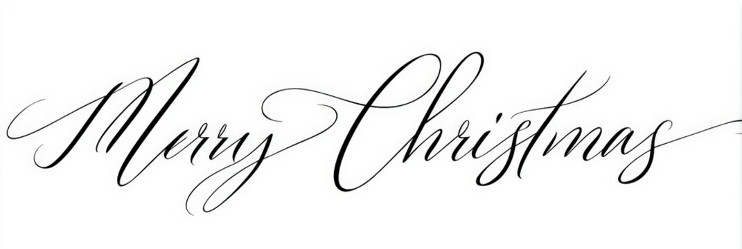 A beautifully scripted Merry Christmas design, ideal for holiday cards, invitations, or festive decorations, This elegant typography adds a touch of sophistication to seasonal greetings,