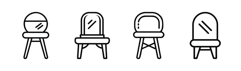 Elegant vanity stool vector illustration scalable icon for design projects