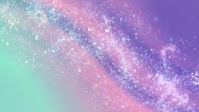 Pastel Galaxy Glitter - A dreamy pastel background features swirling gradients of green, pink, and purple. Shimmering glitter particles create the illusion of a galaxy or celestial scene.