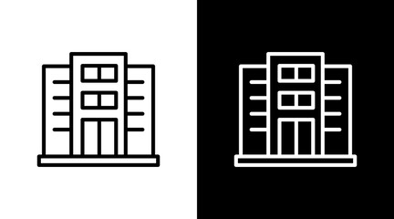 Office Building  White Icon Set Design © Xinjue