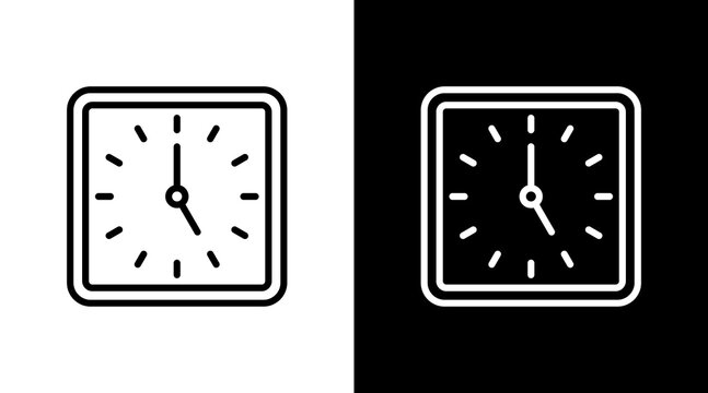 Time Clock  White Icon Set Design