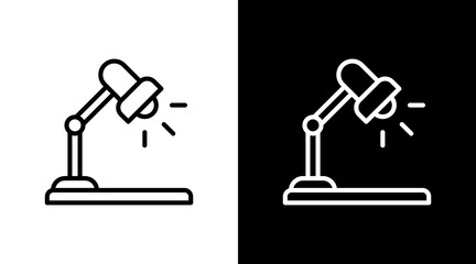 Desk Lamp  White Icon Set Design