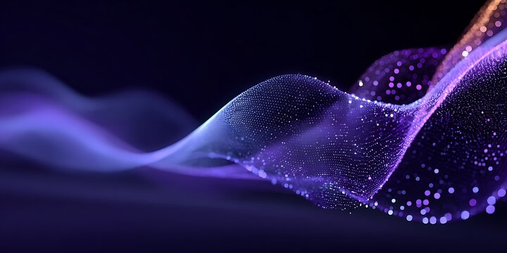 Abstract digital wave of glowing particles, technology concept