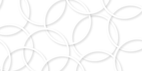 Abstract luxury geometric circle shape in white paper background. Modern seamless technology paper concept backdrop line white background.	