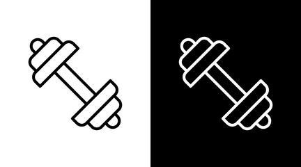 Barbell  White Icon Set Design