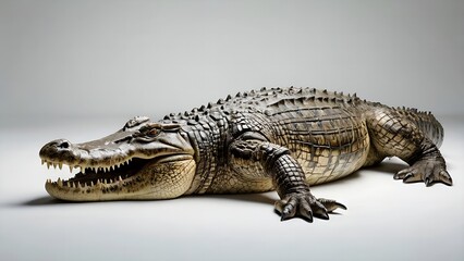 Fototapeta premium Crocodile Isolated on White Background” 