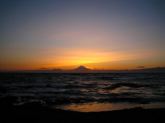 Naklejka premium 神奈川県 三浦半島の風景(富士山)