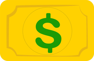 Bright Yellow Dollar Bill Illustration
