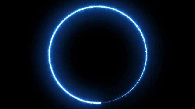 Neon circle on black background vj loop