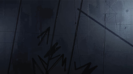Dark and gritty urban wall texture with mysterious hand-drawn markings and scratches creating a moody, abstract background