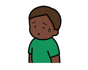 困る　黒人の男の子