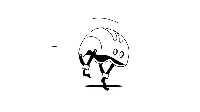 A hand drawn icon animation of cycling helmet, ready to use animated vector