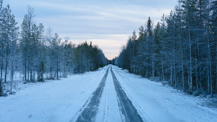 Winter Road in Finland
