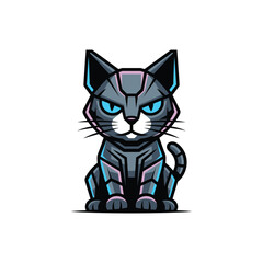 Sleek Robo Cat Avatar Mascot Logo Design