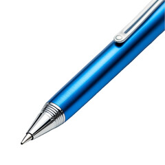 A blue ballpoint pen isolated on transparent background