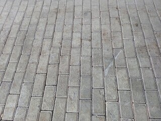 Gray Interlocking Paving Stone Bricks Pattern Ground Texture