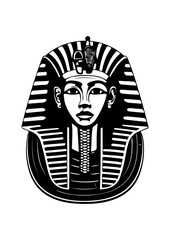 Pharaoh Tutankhamun's Burial Mask Illustration