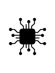 Microchip or Central Processing Unit (CPU) Icon