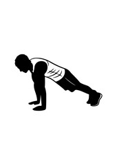 Man in Push-Up or Plank Position Silhouette