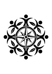 Global Community Compass Rose Mandala