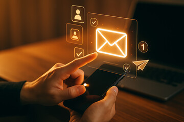 Interactive Email Marketing and Digital Communication Concept