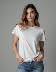 T-shirt mockup on model hoodie mockup fashion isolated design casual clothing template apparel