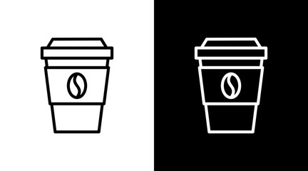 To Go Cup  White Icon Set Design