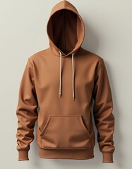 Plain brown hoodie for mockup hoodie mockup fashion isolated design casual clothing template apparel