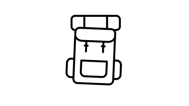 Animated hiking backpack icon shaking animation