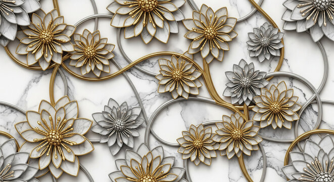 Abstract 3D flower patterns Opal Marble Floral luxury marble background. 3D Wall Mural. floral landscapes. 3d floral art, floral wallpaper