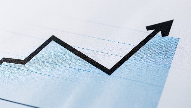 Detailed financial business graph illustrating fluctuations in growth potential, analysis of market trends - Powered by Adobe