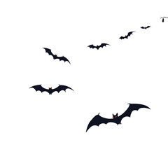 Black silhouettes of bats. vector icon illustration stock illustration