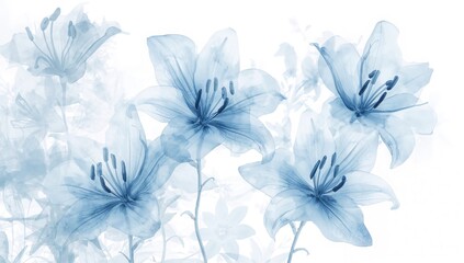 Watercolor Artwork Featuring Transparent Flowers