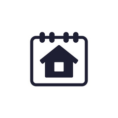 house and calendar icon, long term rental pictogram