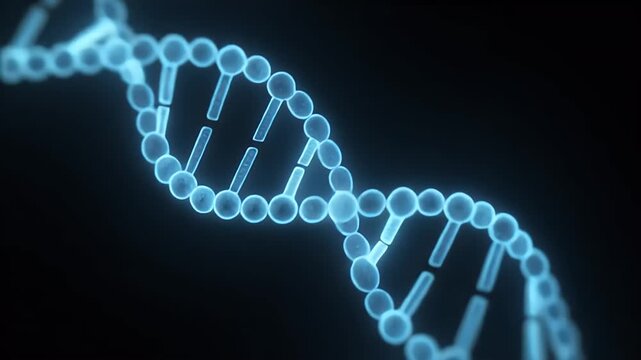 3D rendered illustration of a DNA symbol with a web browser cursor pointing to a technology concept button - Powered by Adobe