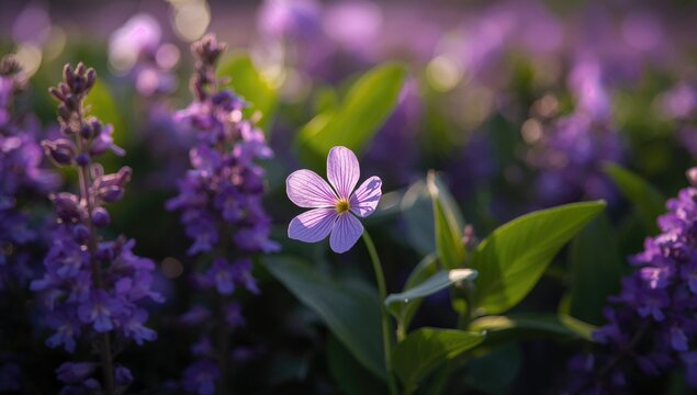 Purple flowers wallpaper, vibrant backdrop for text and layout