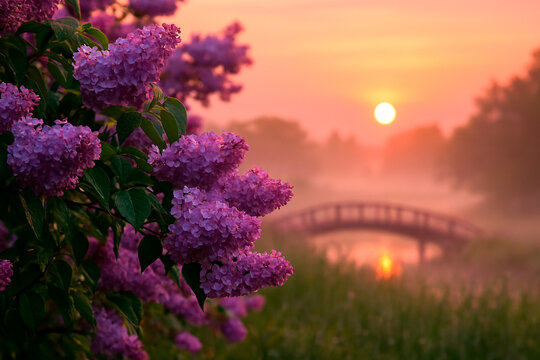 purple flowers at sunset - Powered by Adobe