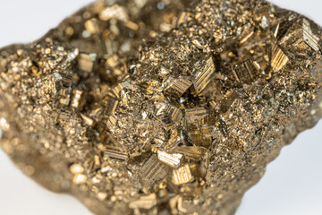 Beautiful small pyrite crystals in detail on a druse.
