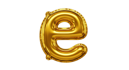 Gleaming golden e balloon floats serenely