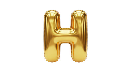 Gleaming golden letter H balloon