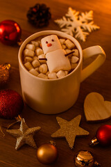 Fototapeta premium christmas gingerbread cookies and coffee