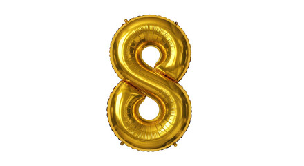 Golden number eight balloon floats mysteriously