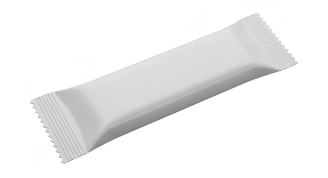 Plain white sealed packet on black