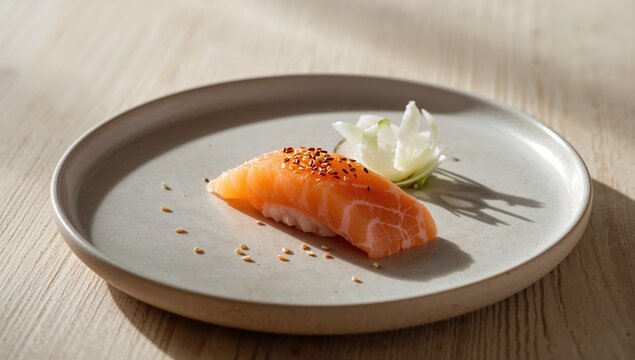 Salmon sushi sashimi, protein-rich meal - Powered by Adobe