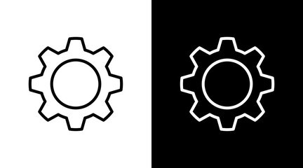 Settings Gear  White Icon Set Design