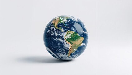 Fototapeta premium Globe of the planet Earth, highlighting North and South America, educational reference for geography studies