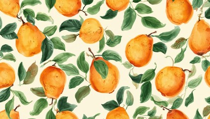 Watercolor Seamless Design Featuring Orange